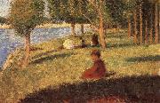 Georges Seurat The Person sat on the Lawn oil painting picture wholesale